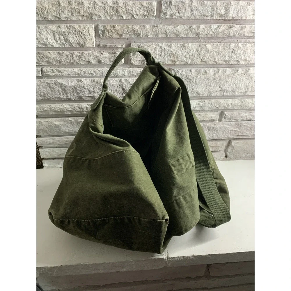 Vintage US Military Olive Drab Canvas Duffel Bag Sea Bag Top Load 36 Inch